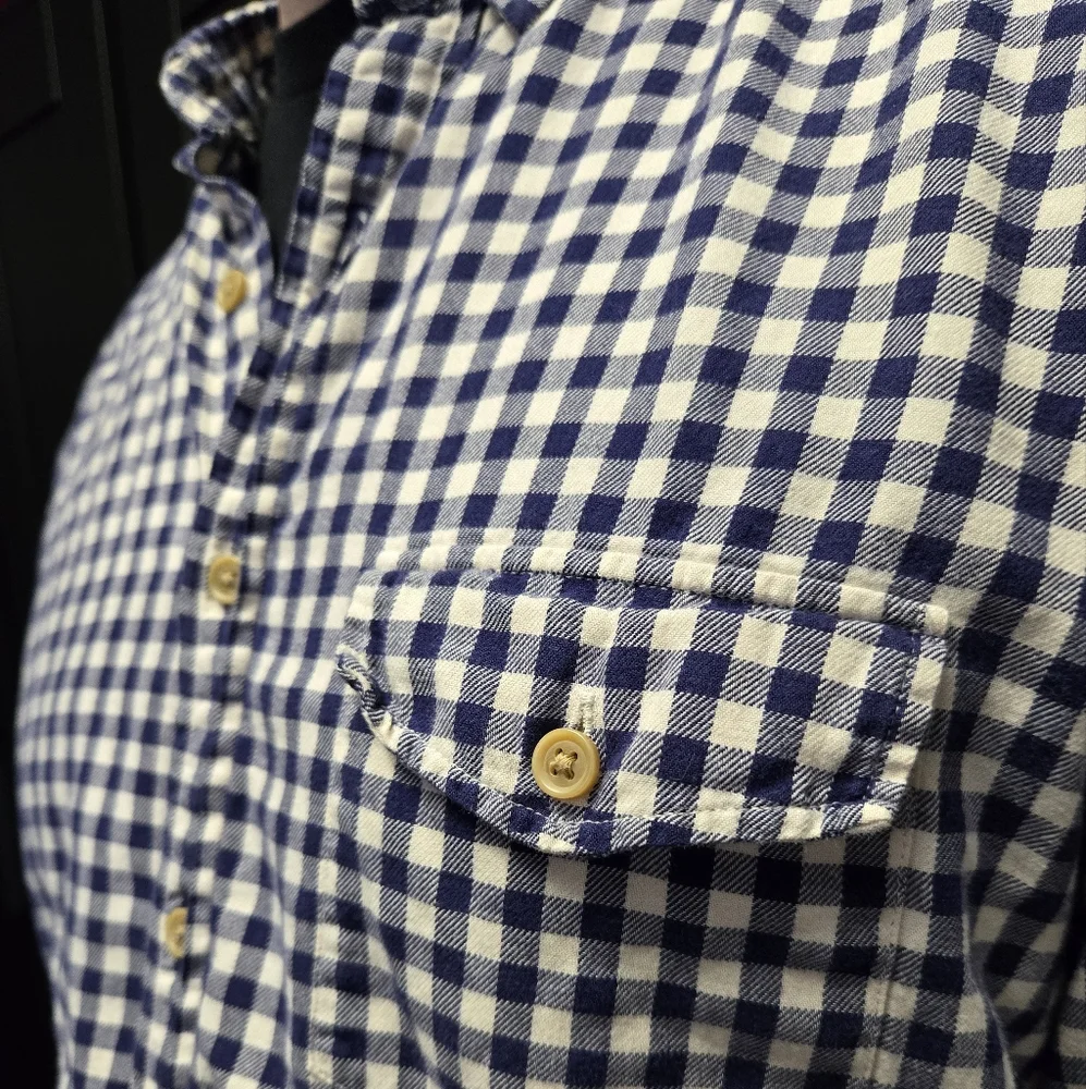 J. Crew Blue and White Checkered Button Down Shirt
